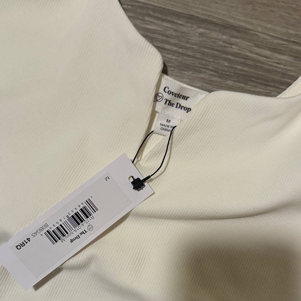 Cream Ribbed Scoop-Neck Bodysuit with Wide Straps - Picture 3 of 3